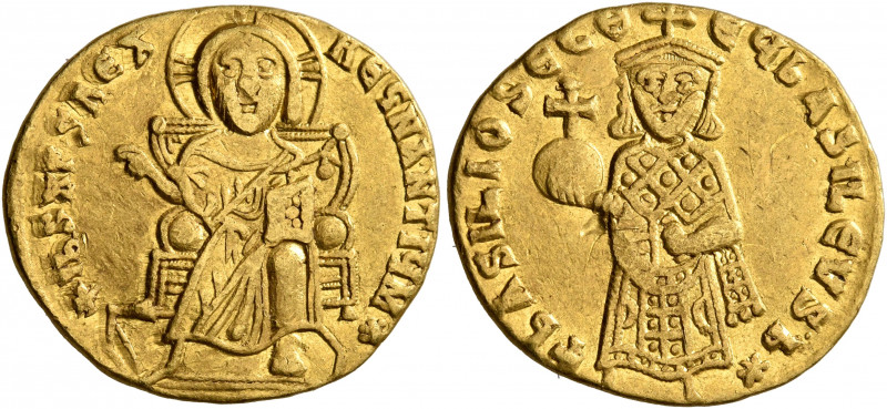 Basil I the Macedonian, 867-886. Solidus (Gold, 20 mm, 4.36 g, 5 h), Constantino...