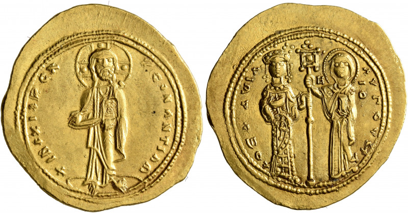 Theodora, 1055-1056. Histamenon (Gold, 25 mm, 4.40 g, 7 h), Constantinopolis. +I...