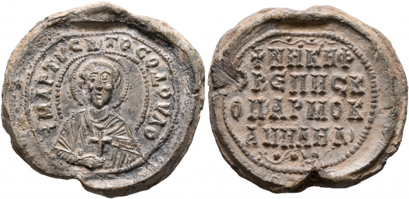 Nikephoros, bishop of Hermokapeleia, circa 850-900. Seal (Lead, 24 mm, 9.51 g, 1...