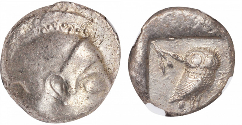 ATTICA. Athens. AR Tetradrachm (17.55 gms), ca. 510-500/490 B.C. NGC AU, Strike:...