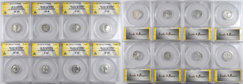 MIXED LOTS. Octet of Silver Denarii (8 Pieces), Rome Mint, Trajan to Hadrian, A....