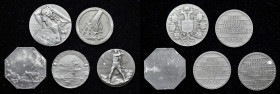 AUSTRIA. Quintet of Zinc Medals (5 Pieces), 1915. Grade Range: CHOICE ALMOST UNCIRCULATED to GEM UNCIRCULATED.

Austrian Red Cross series. 1) Škoda ...