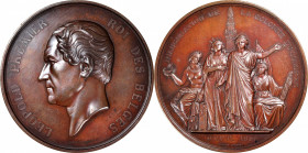 BELGIUM. Leopold I/Inauguration de la Collone du Congres Bronze Medal, 1859. CHOICE ALMOST UNCIRCULATED.

Diameter: 86mm; Weight: 237.68 gms. By L. ...