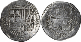 BOLIVIA. Cob 2 Reales, ND (ca. 1586-1589)-P A. Potosi Mint. Philip II. FINE.

Cal-type 127#371. Weight: 6.7 gms. A broadly struck Cob with a well de...