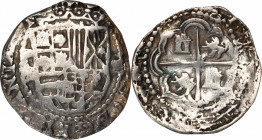 BOLIVIA. Cob 2 Reales, ND (ca. 1578-95)-P B. Potosi Mint. Philip II. FINE.

Cal-type 127#370. Weight: 6.6 gms. A worn but somewhat detailed Cob, wit...