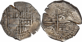 BOLIVIA. Cob 8 Reales, ND (1617-21)-P T. Potosi Mint. Philip III. PCGS EF-45+.

KM-10; cf. Calico-921-34 (type 165). Weight: 27.33 gms. Exhibiting a...