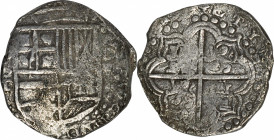 BOLIVIA. Cob 8 Reales, ND (ca. 1618-1621)-P T. Potosi Mint. Philip III. FINE.

KM-10; Cal-type 165. Weight: 25.8 gms. A well detailed Cob, with clea...