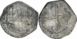 BOLIVIA. Cob 4 Reales, ND (ca. 1616-17)-P M. Potosi Mint. Philip III. VERY GOOD.

KM-9; Cal-type 148#771. Weight: 10.07 gms. A well worn Cob, with v...