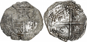 BOLIVIA. Cob 2 Reales, ND (ca. 1613-16)-P Q. Potosi Mint. Philip III. VERY GOOD.

KM-8; Cal-type 128#627. Weight: 6.4 gms. A slightly concave/convex...