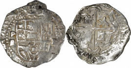 BOLIVIA. Cob 2 Reales, ND (ca. 1603-1612)-P R. Potosi Mint. Philip III. FINE.

KM-8; Cal-type 128#626. Weight: 6.3 gms. A Cob struck on a large flan...