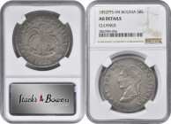 BOLIVIA. 8 Soles, 1852-PTS FM. NGC AU Details--Cleaned.

KM-112.1. A decently struck Crown with even, gray toning throughout and just a few minor ci...