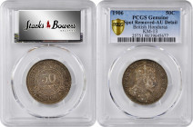 BRITISH HONDURAS. 50 Cents, 1906. PCGS Genuine--Spot Removed, AU Details.

KM-13. This gently circulated example of the KEY DATE from this series ex...