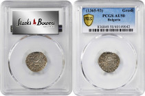 BULGARIA. Grosh, ND (1365-93). Ivan Sracimir. PCGS AU-50.

The only certified example certified by PCGS. With a gunmetal gray patina, this example i...
