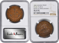 CANADA. Province of Canada. Bank of Upper Canada. Penny Token, 1854. NGC MS-62 Brown.

KM-Tn3; PC-6C1. Plain "4" variety. This pleasing example boas...