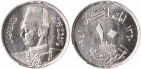 EGYPT. 10 Milliemes, AH 1360 (1941). London Mint. Farouk. PCGS SPECIMEN-64.

KM-364. An attractive, near-Gem coin with lovely full strike and bright...