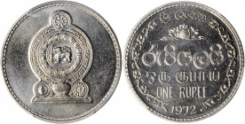 SRI LANKA. Rupee, 1972. PCGS SPECIMEN-67.

KM-136.1. A handsome and well struck Rupee, with flashy dark fields and overall great eye appeal.

Ex. ...