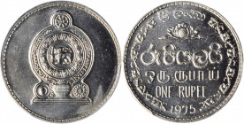 SRI LANKA. Rupee, 1975. PCGS SPECIMEN-66.

KM-136.1. A prooflike coin with reflective fields and sharp design detail.

Ex. Kings Norton Mint Colle...