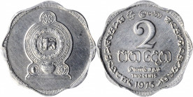 SRI LANKA. 2 Cents, 1975. London Mint or Llantrisant Mint. PCGS SPECIMEN-66.

KM-138. A scallop-edge aluminum issue. A boldly struck and lustrous co...