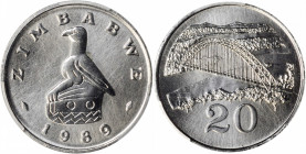 ZIMBABWE. 20 Cents, 1989. Llantrisant Mint. PCGS SPECIMEN-66.

KM-4. A pleasing Gem, exhibiting flashy to slightly frosty surfaces.

Ex. Kings Nor...