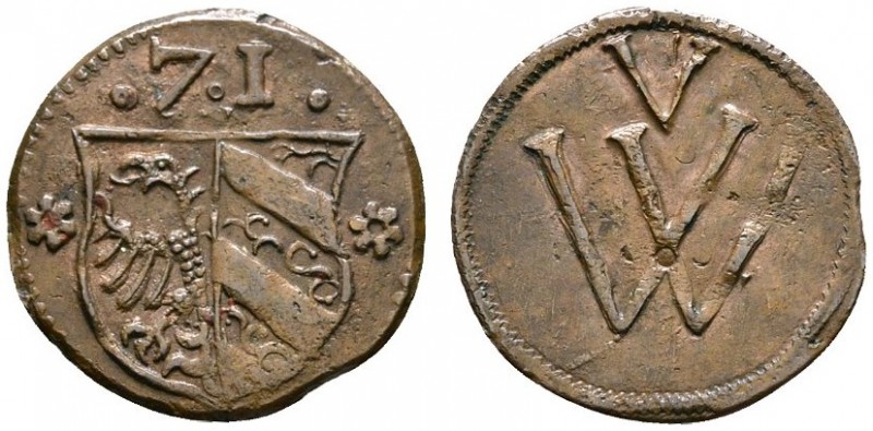 Nürnberg, Stadt. MARKEN und ZEICHEN. WAAG- und ZOLLAMT. Waagzeichen aus Kupfer 1...