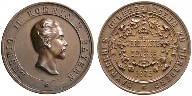 Nürnberg, Stadt. MARKEN und ZEICHEN. Bronzene Prämienmedaille 1875 von Schabel, ...