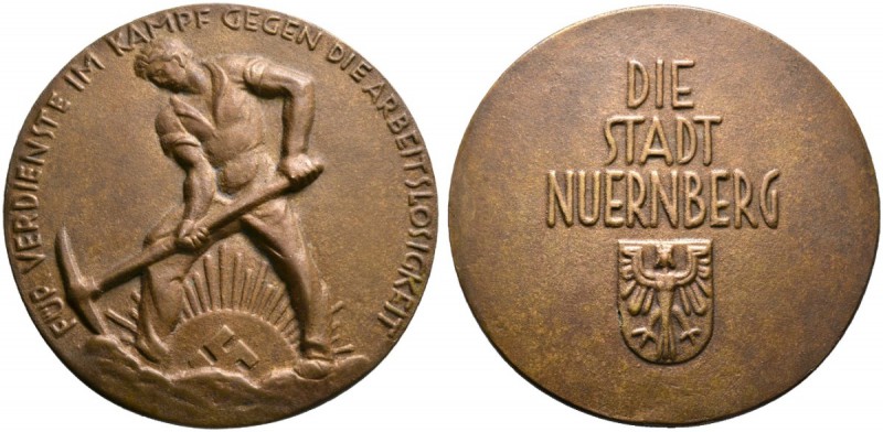 Nürnberg, Stadt. MARKEN und ZEICHEN. Bronzene Verdienstmedaille o.J. (nach 1933)...