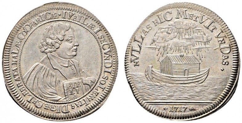 Schwäbisch Hall, Stadt. Silbermedaille (Silberabschlag vom Doppeldukat) 1717 auf...