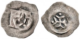 Württemberg. Graf Eberhard III. der Milde 1392-1417. Vierschlag-Heller o.J. (nach dem Vertrag von 1404). Jagdhorn mit Band / Gabelkreuz, in den Gabeln...