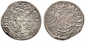 Württemberg. Christoph 1550-1568. Groschen 1555. Quadriertes Wappen / Reichsadler sowie Titulatur Kaiser Karl V. KR 114b var. (mit D.G.), Ebner -. sch...