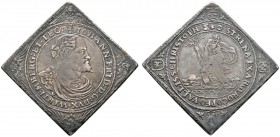 Württemberg. Johann Friedrich 1608-1628. Ausbeutetaler-Klippe 1625 -Christophstal-. Brustbild im römischen Harnisch nach rechts, in den Ecken Engelskö...