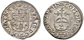 Württemberg. Ludwig Friedrich von Mömpelgard 1628-1631, als Administrator und Vormund von Eberhard III. 2 Kreuzer 1630. Quadriertes Wappen / Reichsapf...