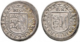 Württemberg. Friedrich Karl 1677-1693. Kreuzer 1690. KR 624a, Ebner 43. vorzüglich-Stempelglanz
