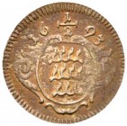 Württemberg. Friedrich Karl 1677-1693. Einseitiger 1/2 Kreuzer 1693. KR 637, Ebner -. sehr schön