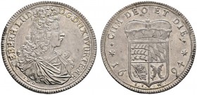Württemberg. Eberhard Ludwig 1693-1733. Taler 1694. Stempel von J.D. Daniel. Brustbild mit Allongeperücke im römischen Harnisch und umhän­genden Mante...