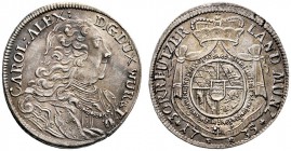 Württemberg. Karl Alexander 1733-1737. 30 Kreuzer 1735. Ohne Stempelschneidersignatur. KR 199, Ebner 66. -Walzenprägung- feine Patina, vorzüglich