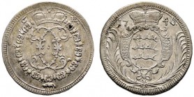 Württemberg. Karl Eugen 1744-1793. 6 Kreuzer 1746. Mit Monogramm und ohne Umschrift. KR 289, Ebner 34. sehr schön-vorzüglich/sehr schön