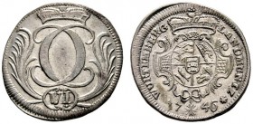 Württemberg. Karl Eugen 1744-1793. 6 Kreuzer 1746. Mit Monogramm und Umschrift. Variante: Ohne Punkte nach der römischen Wertzahl VI sowie nach der Ja...