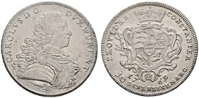 Württemberg. Karl Eugen 1744-1793. Konventionstaler 1769. KR 370, Ebner 196, Dav. 2866. Avers leicht justiert, sehr schön-vorzüglich/vorzüglich