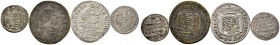 Württemberg. Karl Eugen 1744-1793. Lot (4 Stücke): 15 Kreuzer 1759 (incl. einer zeitgenössischen Fälschung davon) sowie 3 Kreuzer 1772 und 1775. vorzü...