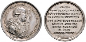 Württemberg. Karl Eugen 1744-1793. Silbermedaille 1786 von J.G. Betulius, auf die Hundertjahrfeier des Gymnasiums Illustre (Eber­hard-Ludwig-Gymnasium...