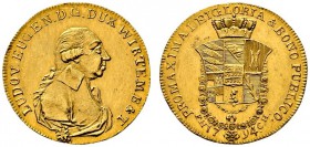 Württemberg. Ludwig Eugen 1793-1795. Dukat 1794 von J.G. Betulius. Brustbild in Uniform mit Perücke nach rechts / Unter der Fürstenkrone der siebenfel...