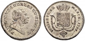 Württemberg. Friedrich Eugen 1795-1797. 20 Kreuzer 1796. KR 461a, Ebner 5. sehr selten in dieser Erhaltung, feine Tönung, beidseitig minimal justiert,...