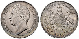 Württemberg. Wilhelm I. 1816-1864. Doppelgulden 1856. KR 91.12, AKS 76, J. 72, Thun 437, Kahnt 589. feine Patina, sehr schön-vorzüglich