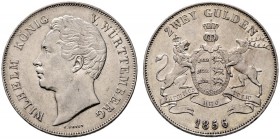 Württemberg. Wilhelm I. 1816-1864. Doppelgulden 1856. KR 91.12, AKS 76, J. 72, Thun 437, Kahnt 589. sehr schön-vorzüglich