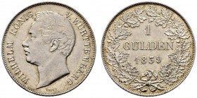 Württemberg. Wilhelm I. 1816-1864. Gulden 1839. KR 95.1, AKS 85, J. 70a. vorzüglich-Stempelglanz