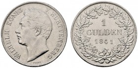 Württemberg. Wilhelm I. 1816-1864. Gulden 1841. KR 95.3, AKS 85, J. 70a. minimale Kratzer, vorzüglich