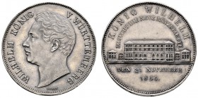 Württemberg. Wilhelm I. 1816-1864. Gulden 1844. Auf den Münzbesuch. Originalprägung mit (fehlerhafter) Randschrift "EIN GUDEN"!, ohne Signatur "Dietel...