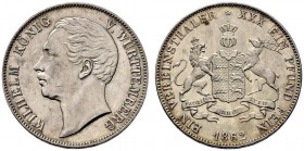 Württemberg. Wilhelm I. 1816-1864. Vereinstaler 1862. KR 107.5, AKS 77, J. 83, Thun 439, Kahnt 588. minimale Kratzer, vorzüglich/vorzüglich-Stempelgla...