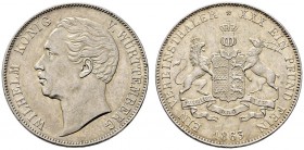 Württemberg. Wilhelm I. 1816-1864. Vereinstaler 1863. KR 107.6, AKS 77, J. 83, Thun 439, Kahnt 588. leichte Kratzer, fast vorzüglich