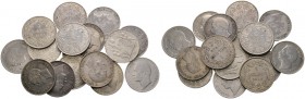 Württemberg. Wilhelm I. 1816-1864. Lot (16 Stücke): Gulden 1837-1840, 1841 (2 Varianten), 1842, 1843, 1845, 1847-1849, 1851, 1855, 1856 und 1841 auf d...